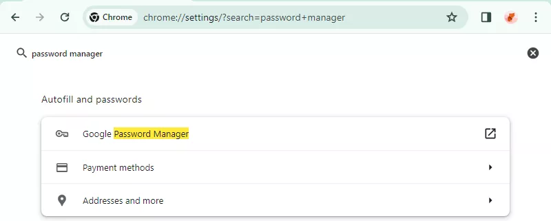 find google password manager in settings