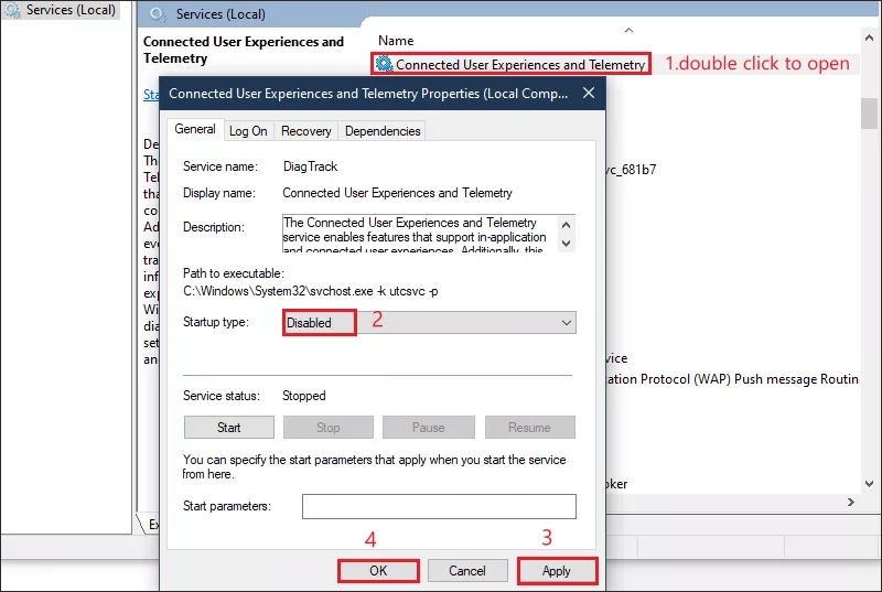 disable connected user experiences and telemetry