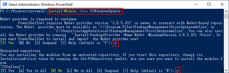 Win10 PowerShell install module