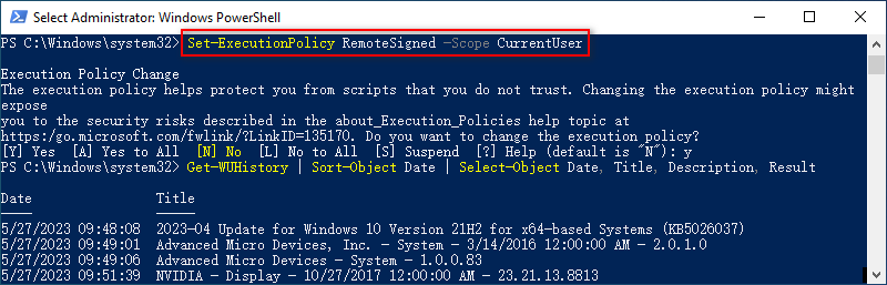 Win10 PowerShell set executionpolicy