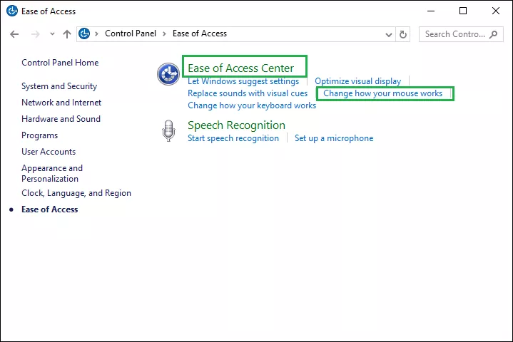 ease of access center