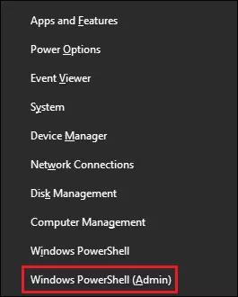 choose powershell admin