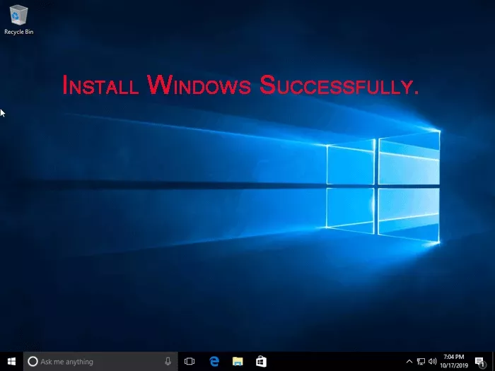 install windows successfully