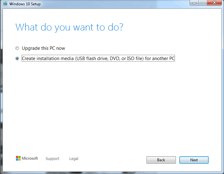create installation media for windows 10