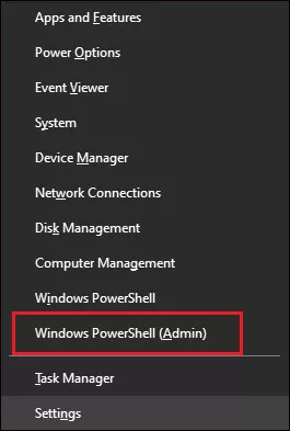 click windows powershell admin