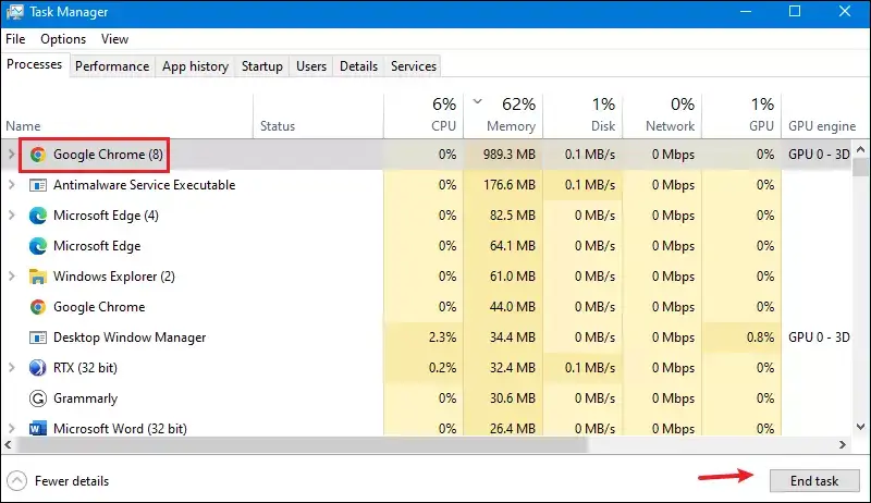 open task manager