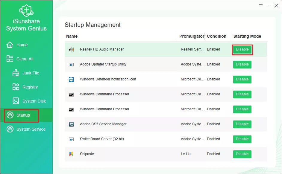 way 1 to disable unneeded programs and services by system genius