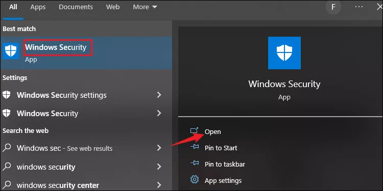 open windows security