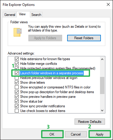 modify file explorer options