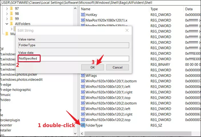 set value data to notspecified