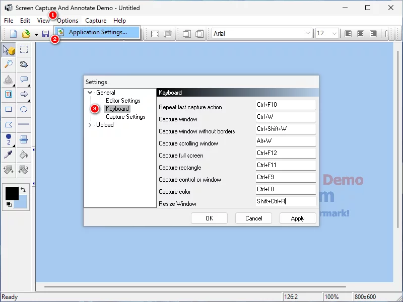 modigy shortcut key