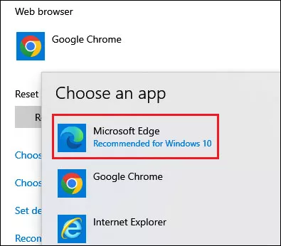 choose microsoft edge