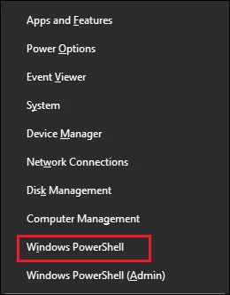 select windows powershell