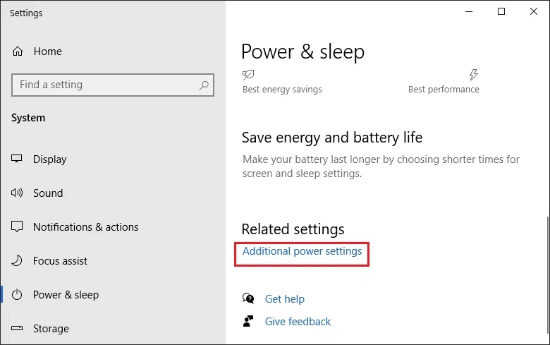 additional power settings