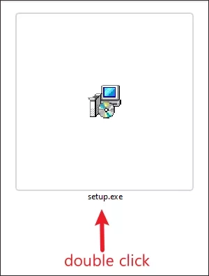 double click setup exe