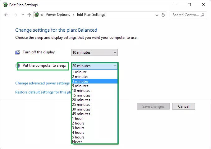 edit power plan settings 