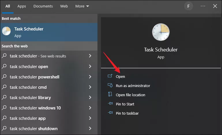 open task scheduler