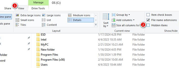 3 review hidden folders