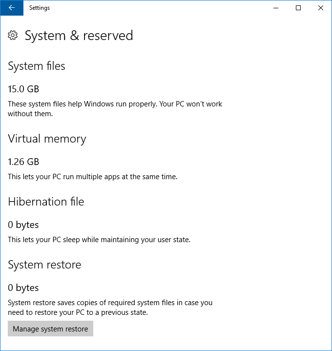 how much space should windows 10 take