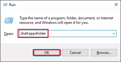 open the modern apps folder