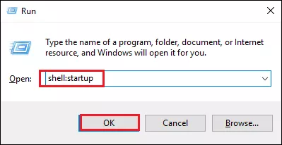 open the startup folder