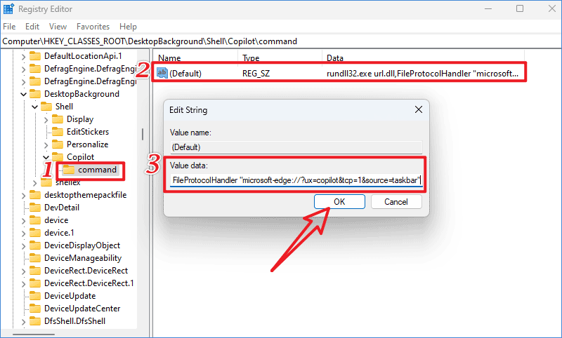 change command value data