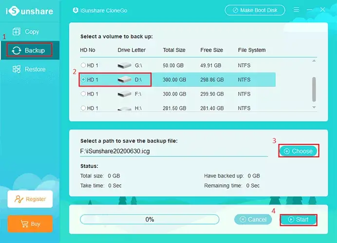 use Clonego to backup data