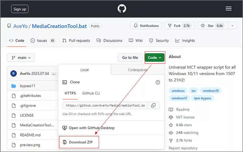 download mediacreationtool.bat-main.zip