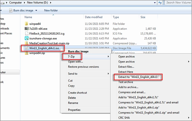 extract windows 11 image file