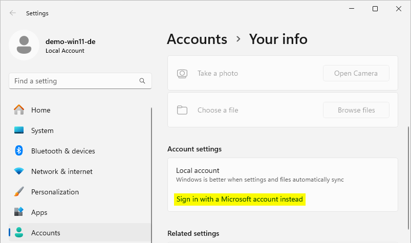 sign in with a microsoft account instead