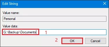 type the value data