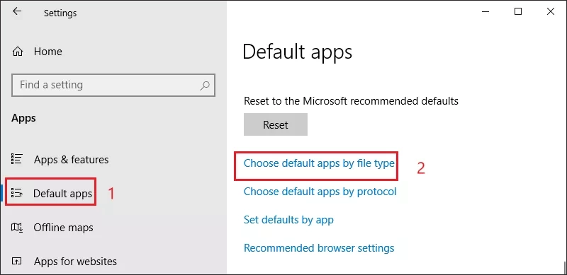 choose default apps by file type