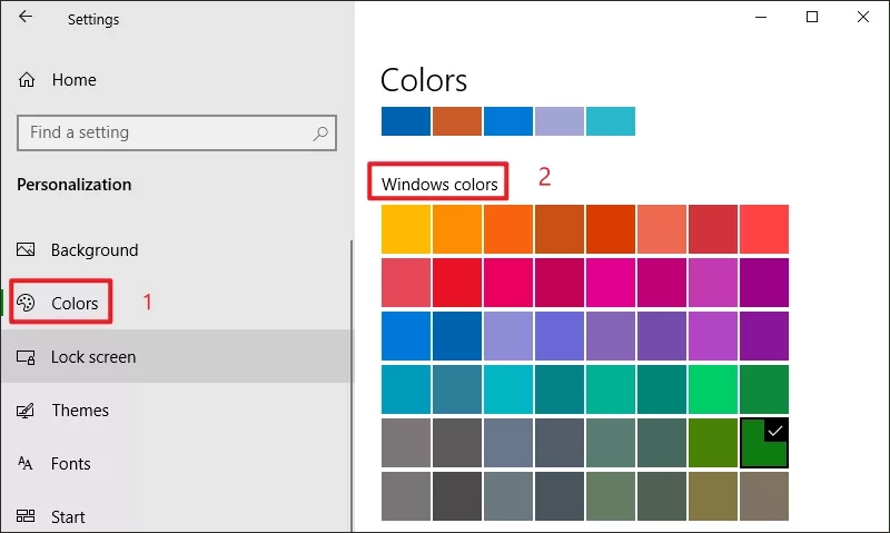 windows colors