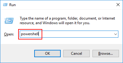 open powershell window