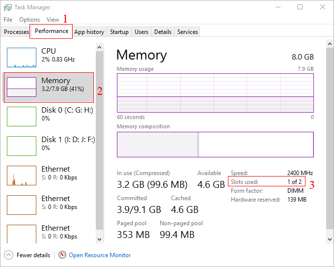 how to check how many ram slots are used in windows 10