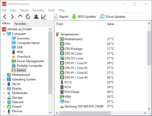 monitor pc temp windows 10