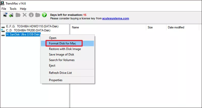 select format disk for mac