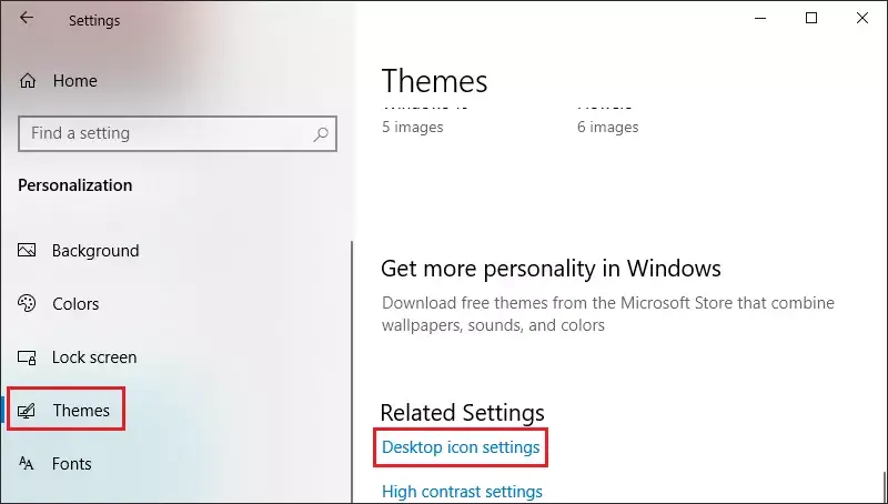 select desktop icon settings