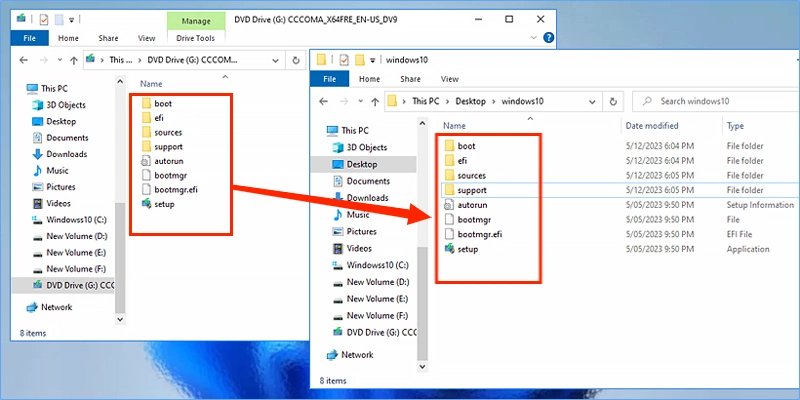 copy mounted iso files to new one