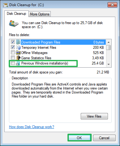 disk cleanup