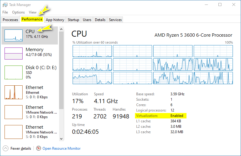 check CPU virtualization status