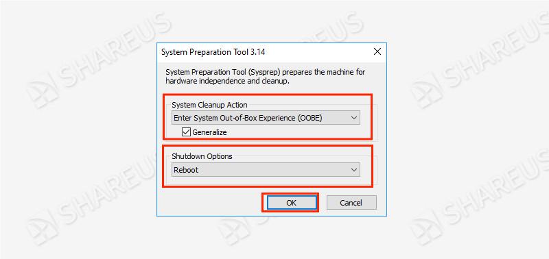 run system preparation tool to enter oobe