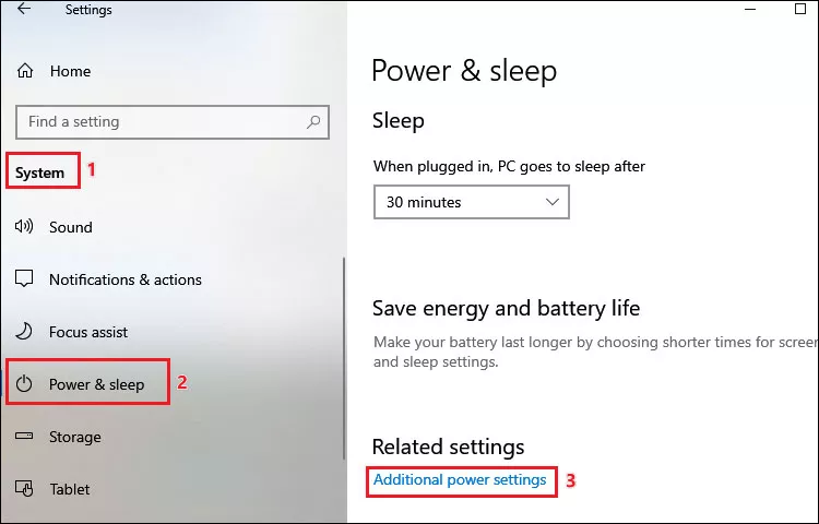 select additional power settings