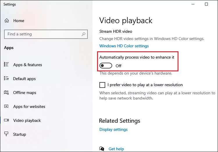 turn off automatically process video