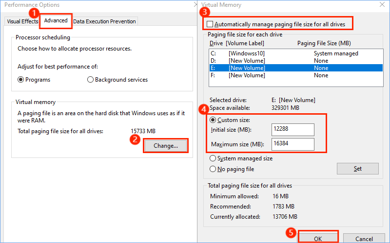 increase virtual memory