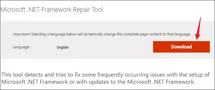 download net framework repair tool