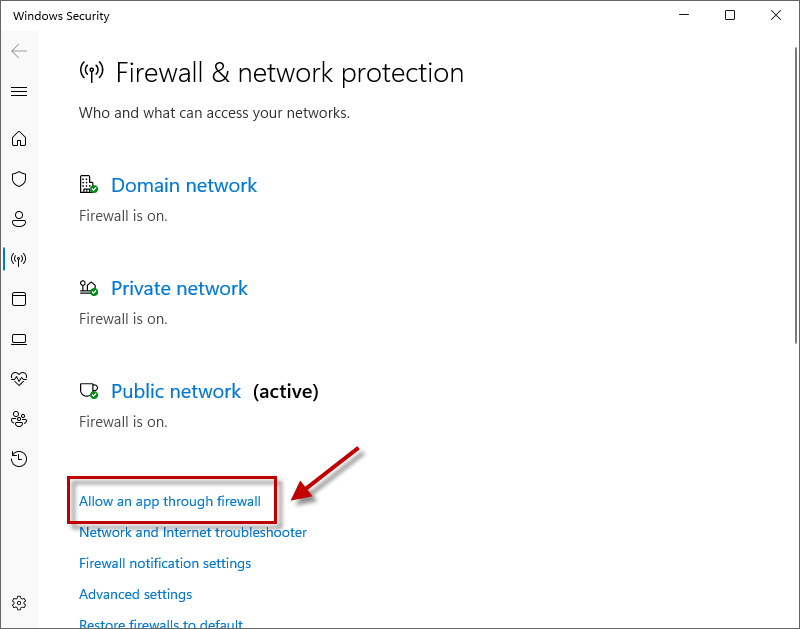 allow app through firewall