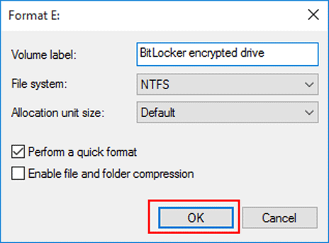 select file system and unit size