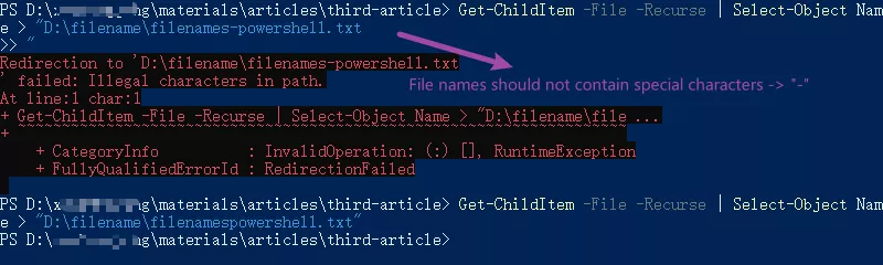 get-childitem in powershell