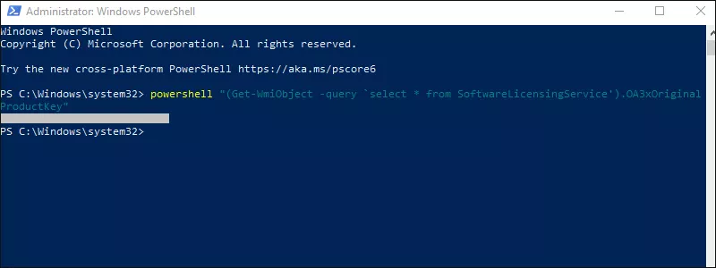 find product key in powershell